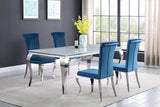 Carone Teal/Chrome 5-Piece 81" Rectangular Dining Set from Coaster - Luna Furniture