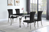 Carone 5-piece Dining Room Set Black and Chrome - 105071-S5 - Luna Furniture