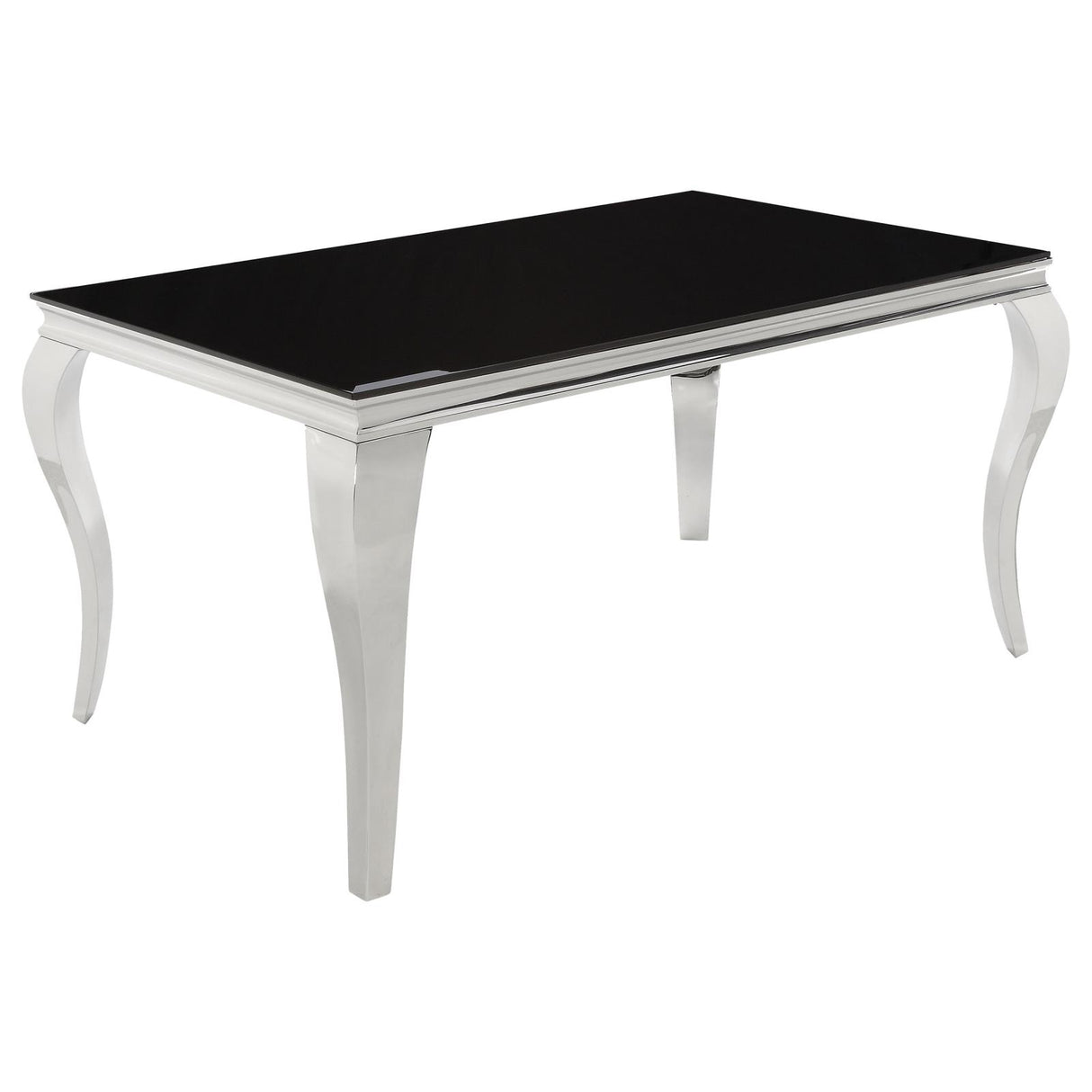 Carone Chrome/Black Rectangular Dining Table from Coaster - Luna Furniture