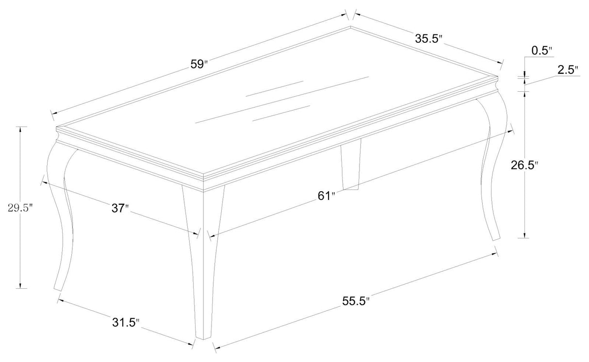 Carone Chrome/Black Rectangular Dining Table from Coaster - Luna Furniture