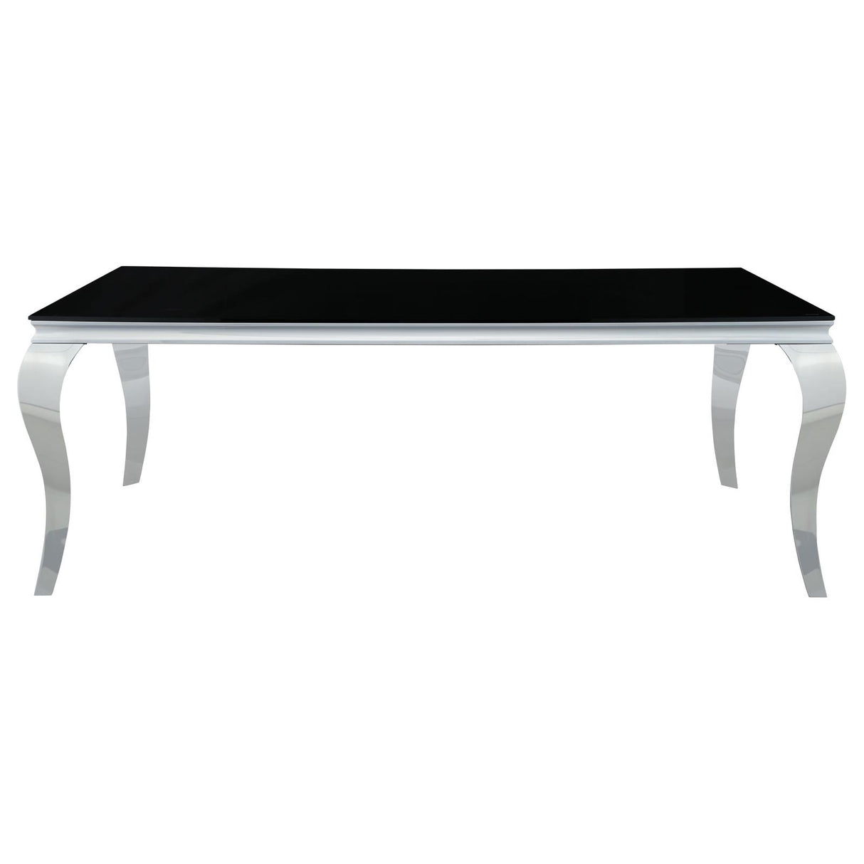 Carone Black/Chrome Rectangular Glass Top Dining Table from Coaster - Luna Furniture