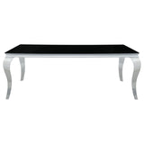 Carone Black/Chrome Rectangular Glass Top Dining Table from Coaster - Luna Furniture