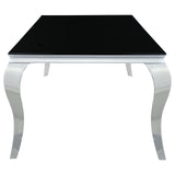 Carone Black/Chrome Rectangular Glass Top Dining Table from Coaster - Luna Furniture