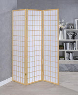 Carrie 3-Panel Folding Screen Natural/White from Coaster - Luna Furniture