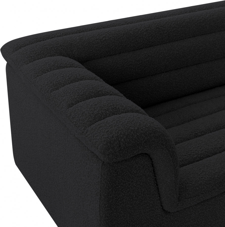 Cascade Boucle Fabric Chair Black from Meridian - Luna Furniture