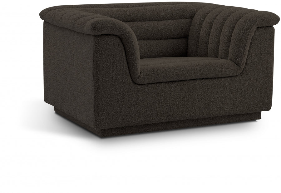 Cascade Boucle Fabric Chair Brown from Meridian - Luna Furniture