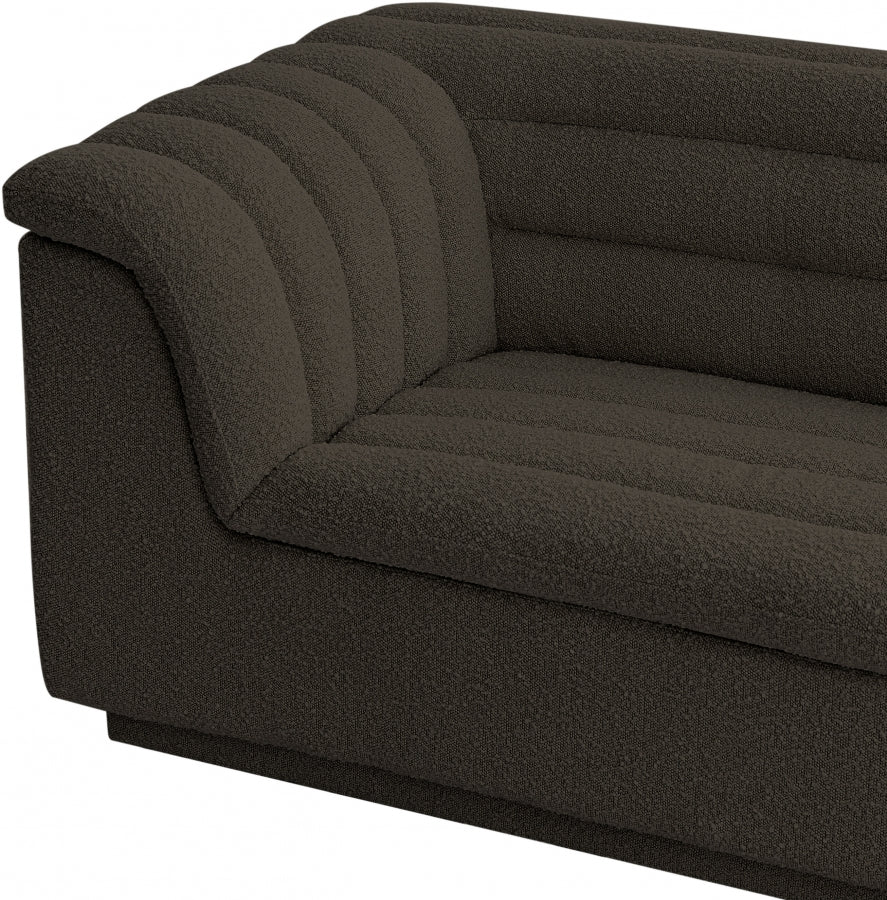 Cascade Boucle Fabric Chair Brown from Meridian - Luna Furniture