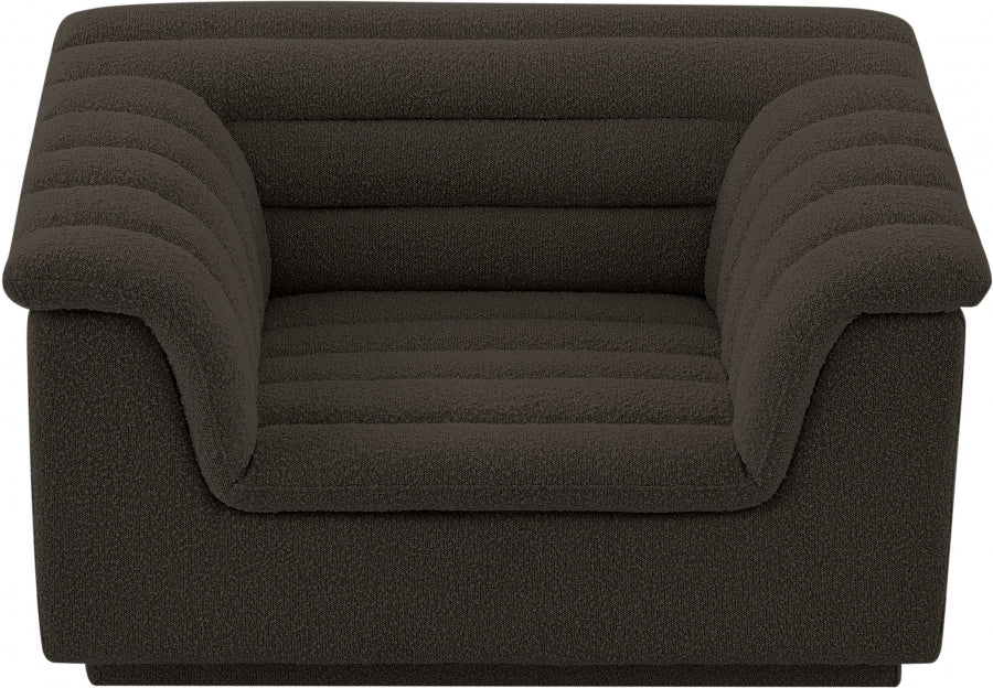 Cascade Boucle Fabric Chair Brown from Meridian - Luna Furniture