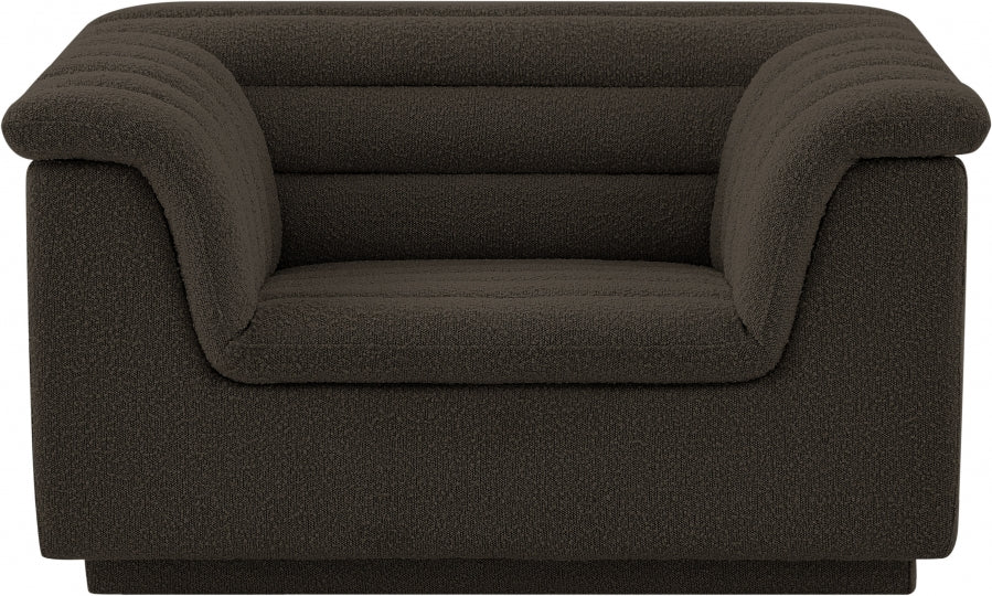 Cascade Boucle Fabric Chair Brown from Meridian - Luna Furniture