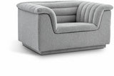 Cascade Boucle Fabric Chair Grey from Meridian - Luna Furniture