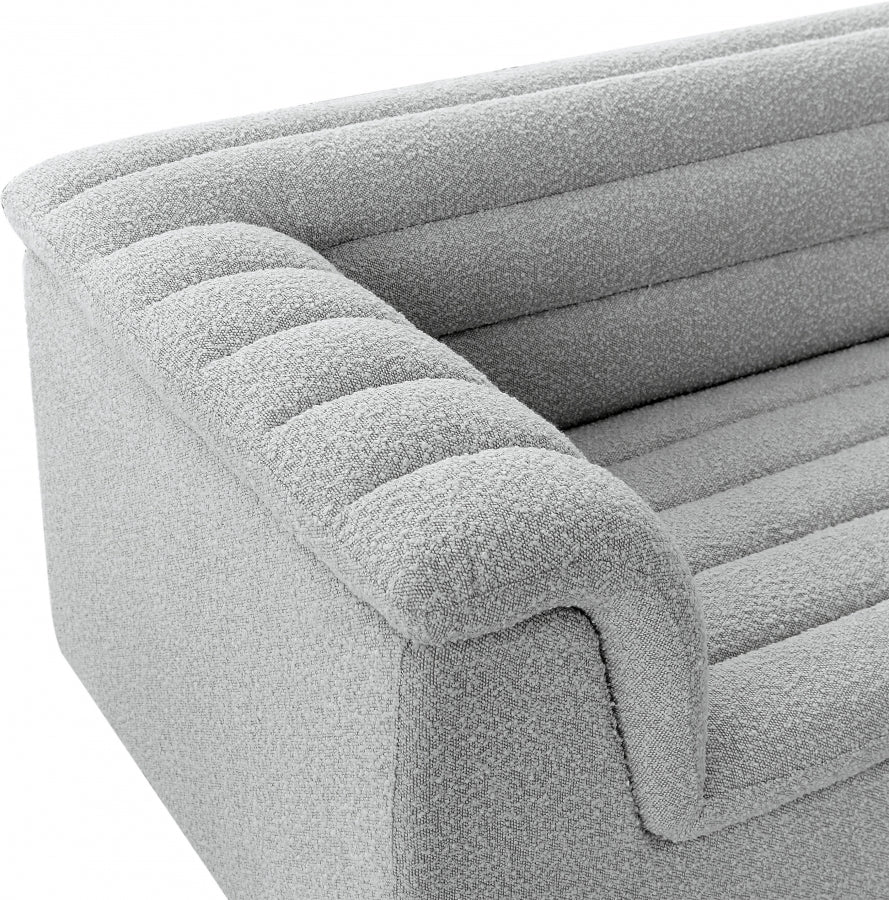 Cascade Boucle Fabric Chair Grey from Meridian - Luna Furniture