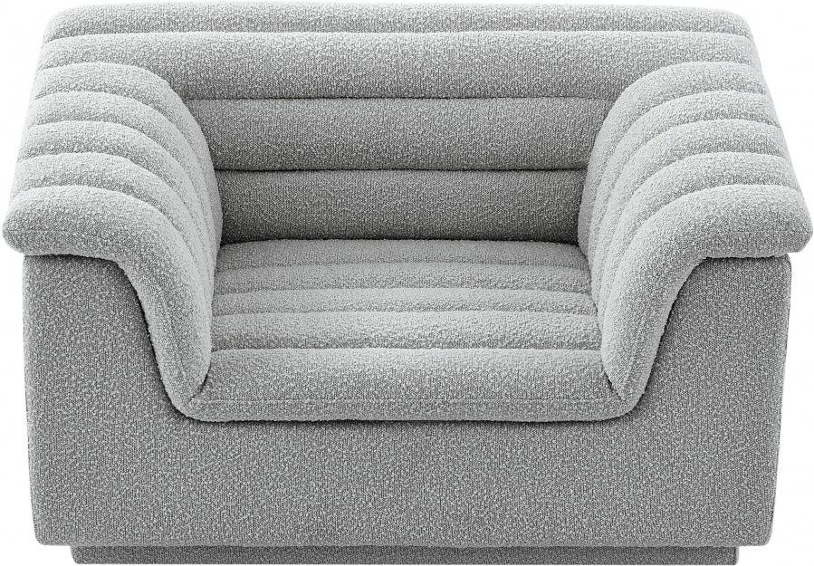 Cascade Boucle Fabric Chair Grey from Meridian - Luna Furniture