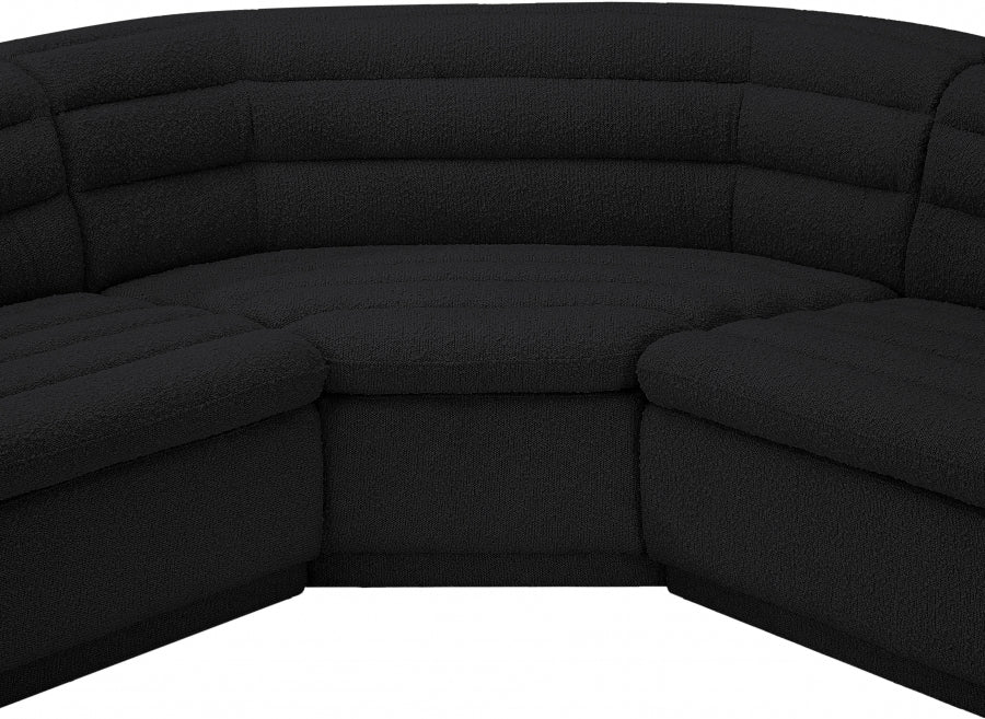 Cascade Boucle Fabric Sectional Black from Meridian - Luna Furniture