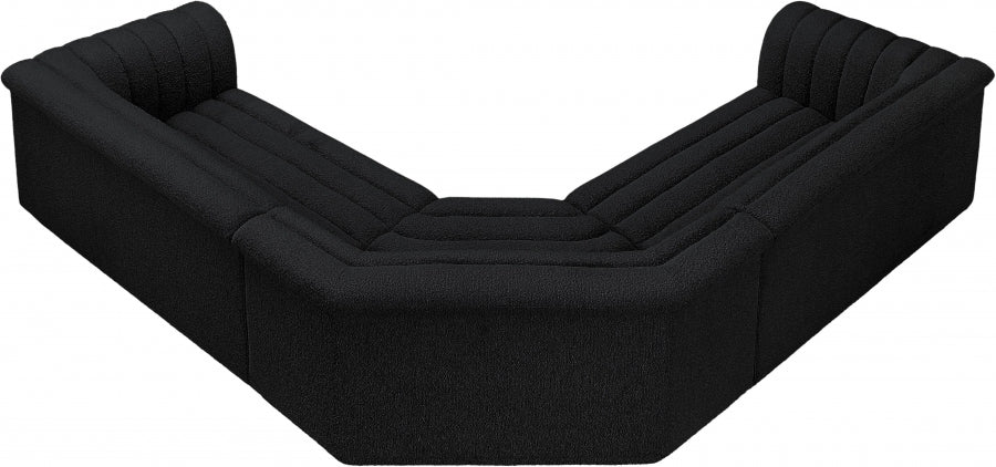 Cascade Boucle Fabric Sectional Black from Meridian - Luna Furniture