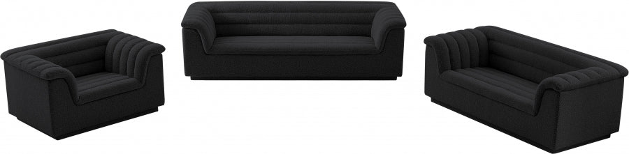 Cascade Boucle Fabric Sofa Black from Meridian - Luna Furniture