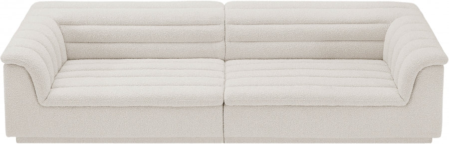 Cascade Boucle Fabric Sofa Cream from Meridian - Luna Furniture