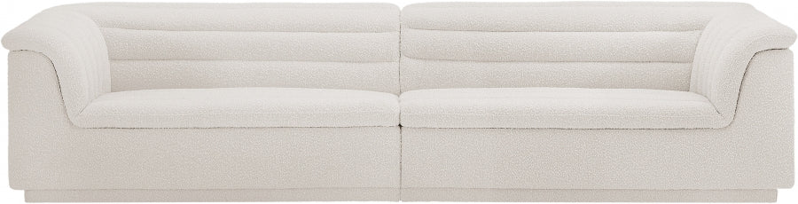 Cascade Boucle Fabric Sofa Cream from Meridian - Luna Furniture