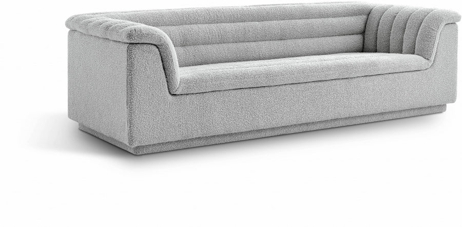 Cascade Boucle Fabric Sofa Grey from Meridian - Luna Furniture