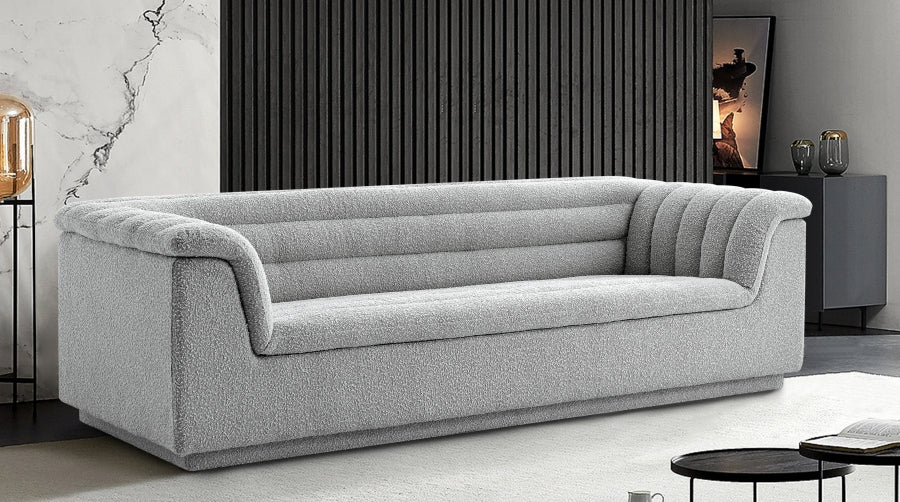 Cascade Boucle Fabric Sofa Grey from Meridian - Luna Furniture