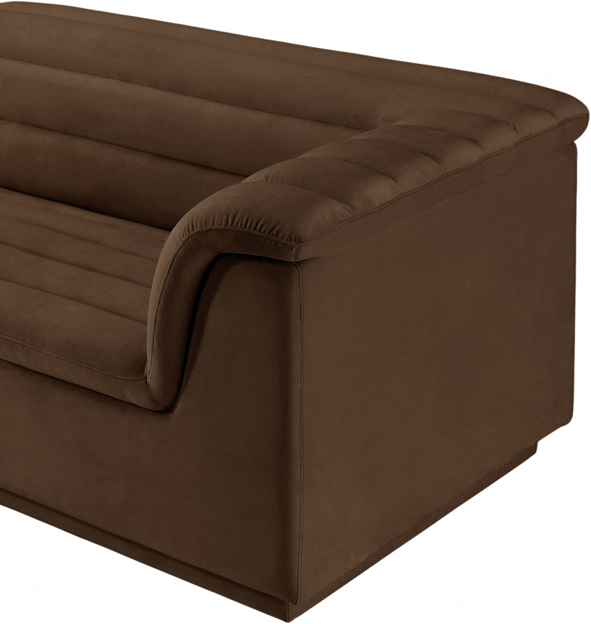 Cascade Velvet Fabric Sectional Brown from Meridian - Luna Furniture