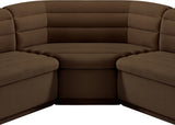 Cascade Velvet Fabric Sectional Brown from Meridian - Luna Furniture