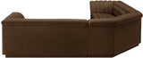 Cascade Velvet Fabric Sectional Brown from Meridian - Luna Furniture