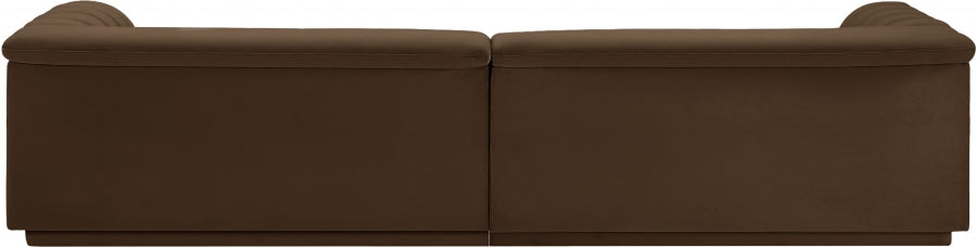 Cascade Velvet Fabric Sofa Brown from Meridian - Luna Furniture