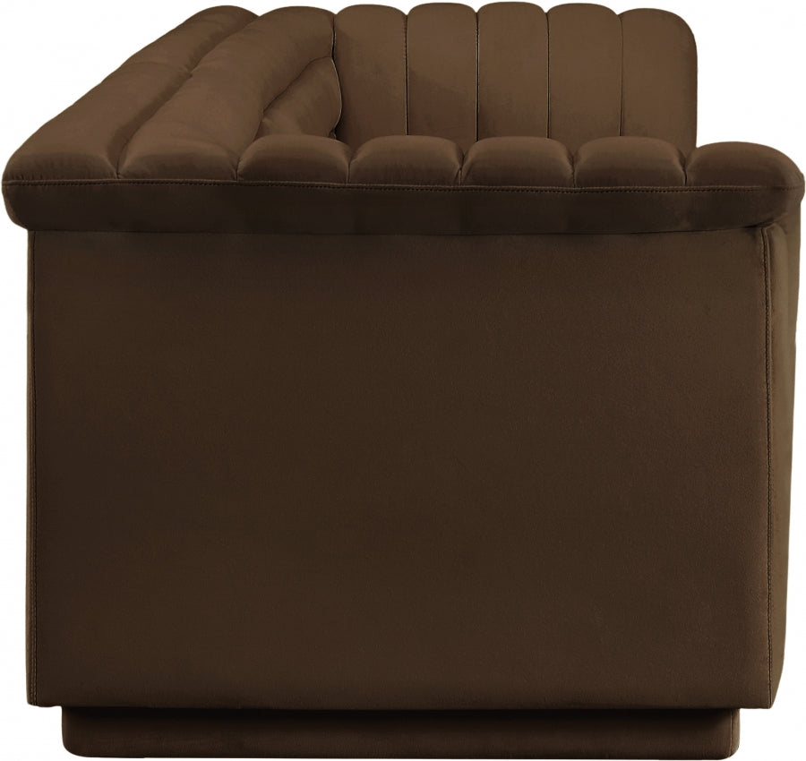 Cascade Velvet Fabric Sofa Brown from Meridian - Luna Furniture