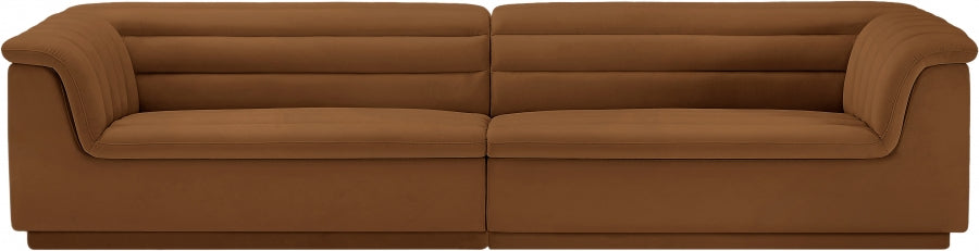 Cascade Velvet Fabric Sofa Saddle from Meridian - Luna Furniture