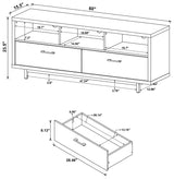 Casey 2-Drawer Rectangular TV Console Cappuccino from Coaster - Luna Furniture