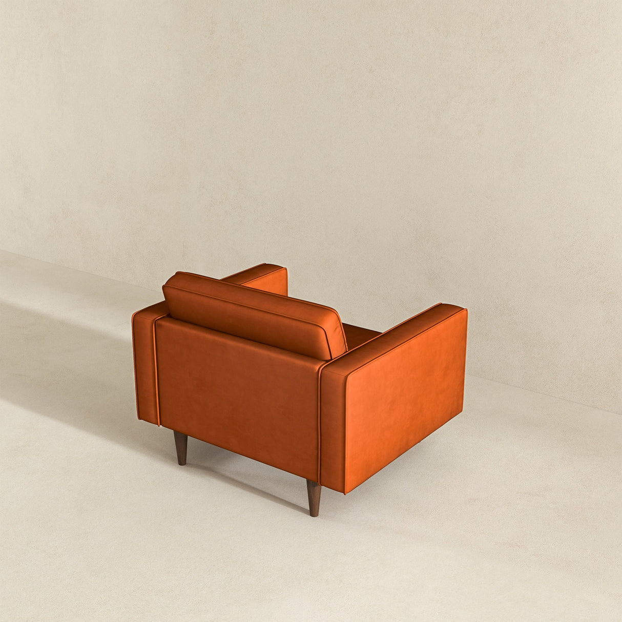 Casey Mid-Century Modern Burnt Orange Velvet Lounge Chair - AFC00306 - Luna Furniture