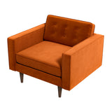 Casey Mid-Century Modern Burnt Orange Velvet Lounge Chair - AFC00306 - Luna Furniture