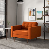 Casey Mid-Century Modern Burnt Orange Velvet Lounge Chair - AFC00306 - Luna Furniture