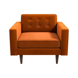 Casey Mid-Century Modern Burnt Orange Velvet Lounge Chair - AFC00306 - Luna Furniture