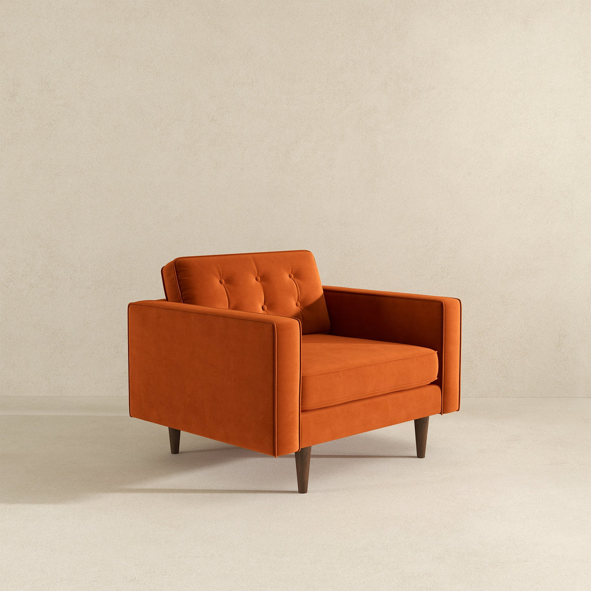 Casey Mid-Century Modern Burnt Orange Velvet Lounge Chair - AFC00306 - Luna Furniture