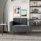 Casey Mid-Century Modern Grey Velvet Lounge Chair - AFC00057 - Luna Furniture