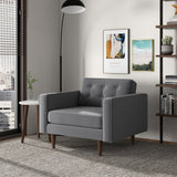 Casey Mid-Century Modern Grey Velvet Lounge Chair - AFC00057 - Luna Furniture