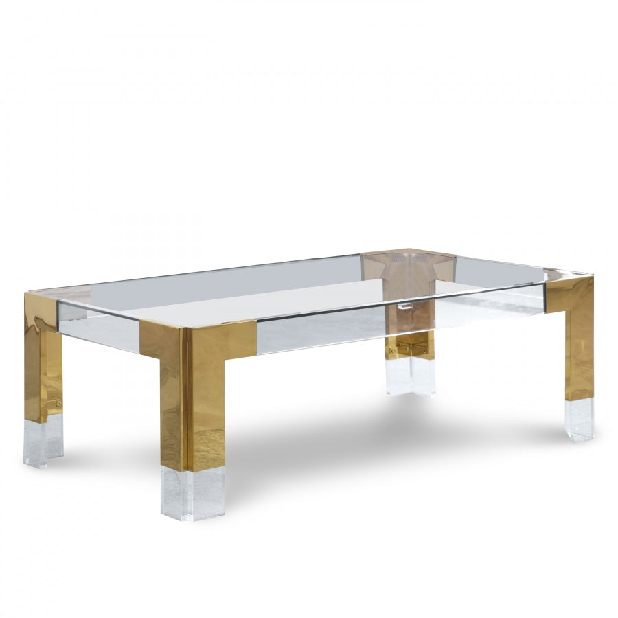 Casper Rich Gold Rectangular Coffee Table from Meridian - Luna Furniture