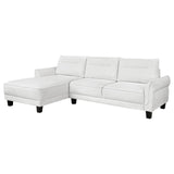 Caspian Upholstered Curved Arms Sectional Sofa White and Black from Coaster - Luna Furniture