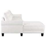 Caspian Upholstered Curved Arms Sectional Sofa White and Black from Coaster - Luna Furniture