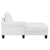 Caspian Upholstered Curved Arms Sectional Sofa White and Black from Coaster - Luna Furniture