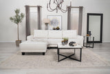 Caspian Upholstered Curved Arms Sectional Sofa White and Black from Coaster - Luna Furniture