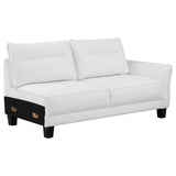 Caspian Upholstered Curved Arms Sectional Sofa White and Black from Coaster - Luna Furniture