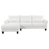 Caspian Upholstered Curved Arms Sectional Sofa White and Black from Coaster - Luna Furniture