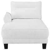 Caspian Upholstered Curved Arms Sectional Sofa White and Black from Coaster - Luna Furniture