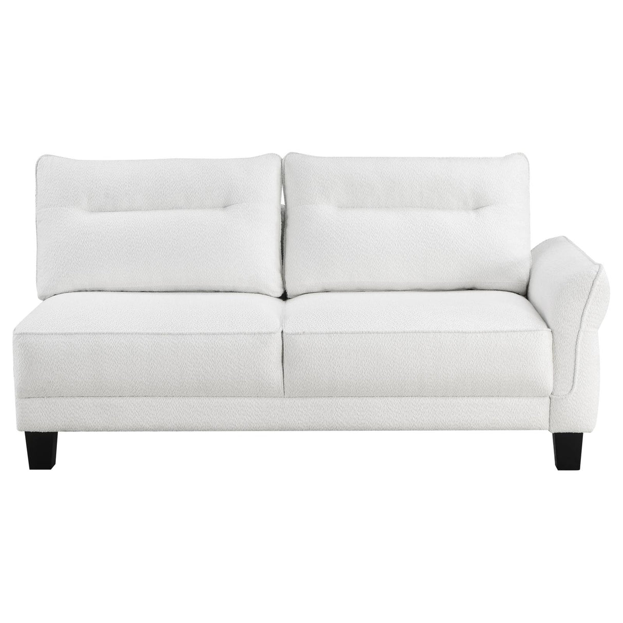 Caspian Upholstered Curved Arms Sectional Sofa White and Black from Coaster - Luna Furniture