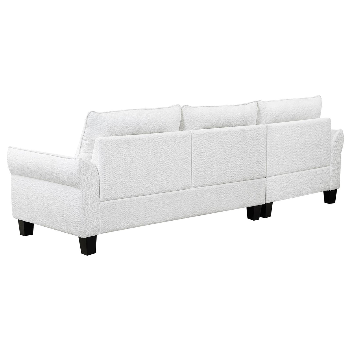 Caspian Upholstered Curved Arms Sectional Sofa White and Black from Coaster - Luna Furniture