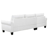 Caspian Upholstered Curved Arms Sectional Sofa White and Black from Coaster - Luna Furniture