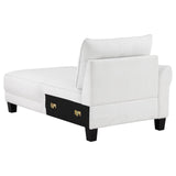 Caspian Upholstered Curved Arms Sectional Sofa White and Black from Coaster - Luna Furniture