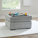 Casselbury Cement Ottoman With Storage from Ashley - Luna Furniture